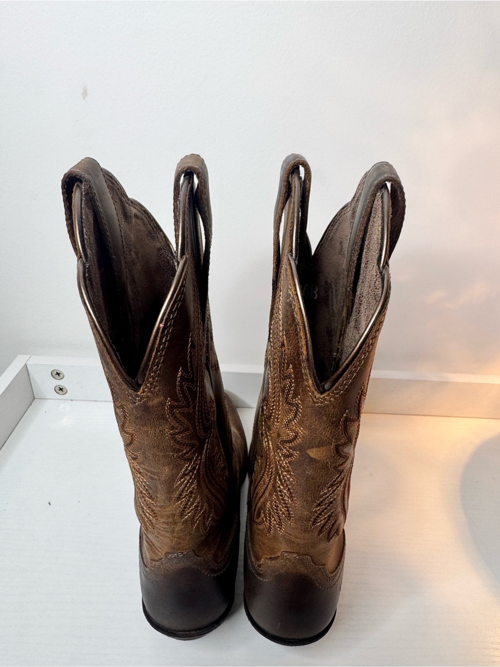 NWOT Ariat Brown Embroidered Leather Western Cowboy Boots - Picture 5 of 8